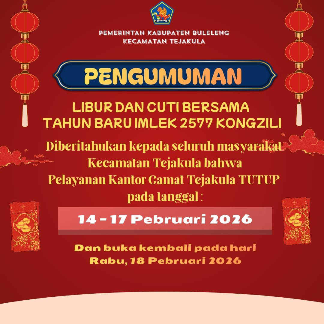 Pengumuman Libur Hari Raya Imlek 