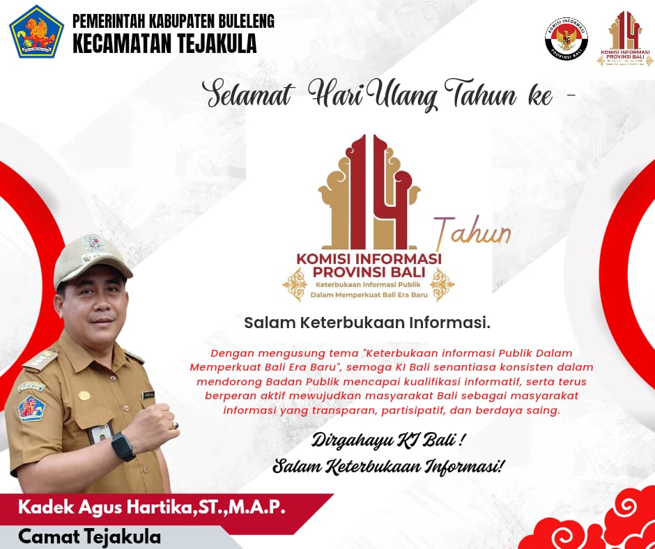 Selamat Hari Ulang Tahun ke-14 Komisi Informasi Provinsi Bali.